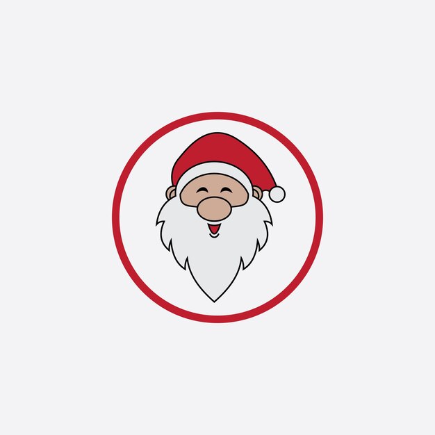 Logotipo de icono de diseño de ilustraciones vectoriales de Santa Claus