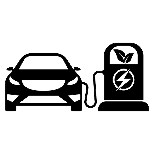 Logotipo de icono de estación de carga eléctrica