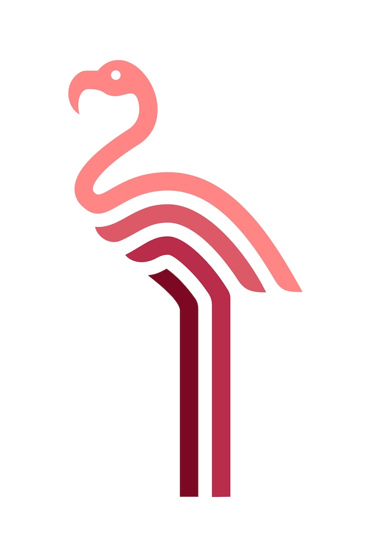 Vector logotipo de icono de flamenco