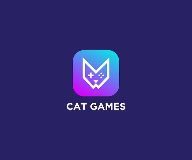 Logotipo del icono del gato del juego