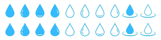 Logotipo de icono de gota de agua en color azul Vector EPS 10