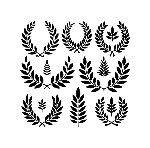 El logotipo del icono de la ilustración del signo de laurel mínimo