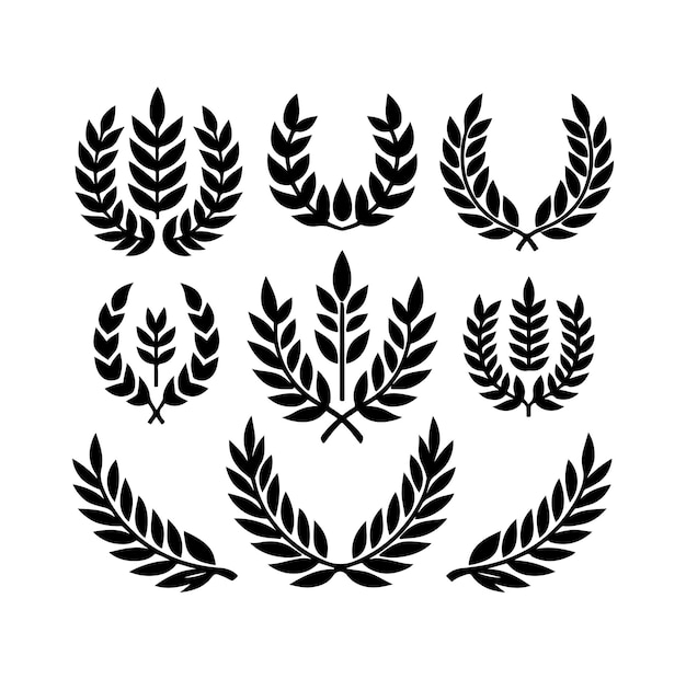 El logotipo del icono de la ilustración del signo de laurel mínimo