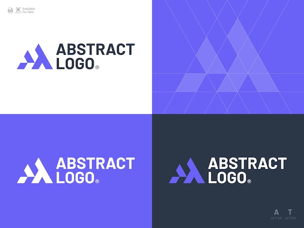 Logotipo del icono de letra del alfabeto AT AT TA