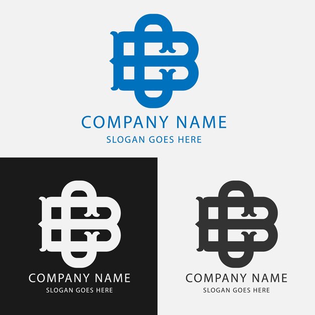 Logotipo de icono de letra del alfabeto elegante creativo geométrico moderno único BC