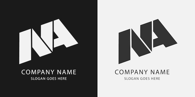 Logotipo de icono de letra del alfabeto elegante, creativo, geométrico, único, moderno, NA