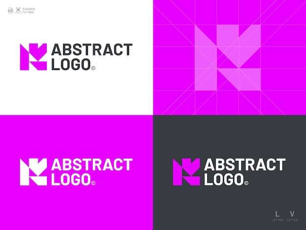 Logotipo del icono de letra del alfabeto LV LV VL