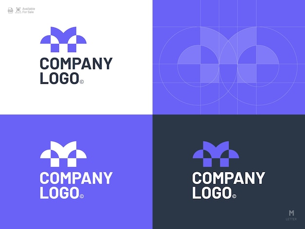 Logotipo del icono de letra del alfabeto M