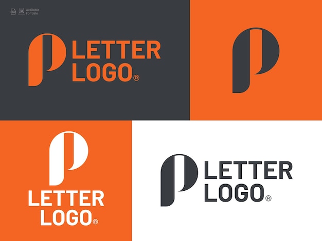 Logotipo del icono de letra del alfabeto P