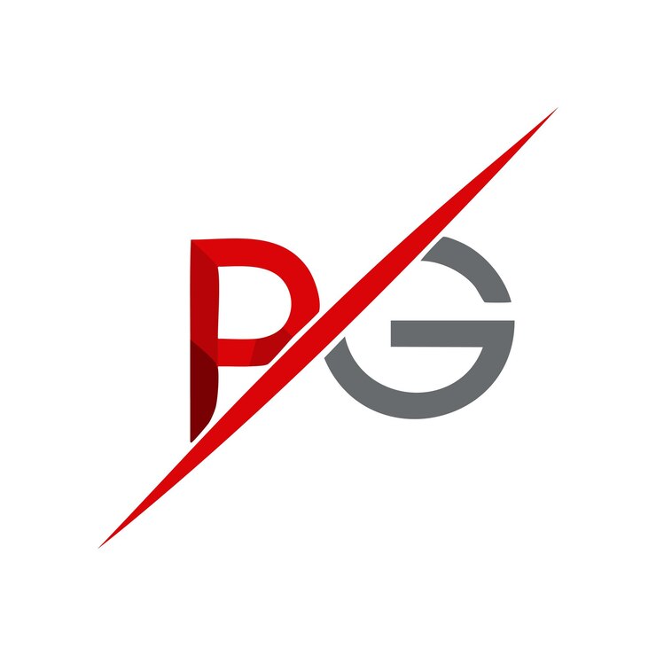 Vector el logotipo del icono de la letra del alfabeto pg