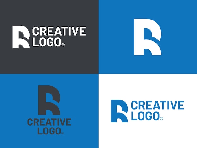 Logotipo del icono de letra del alfabeto R