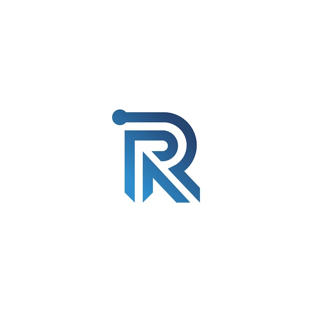 Logotipo del icono de letra del alfabeto R