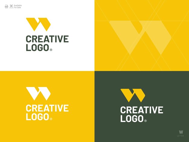 Logotipo del icono de letra del alfabeto W