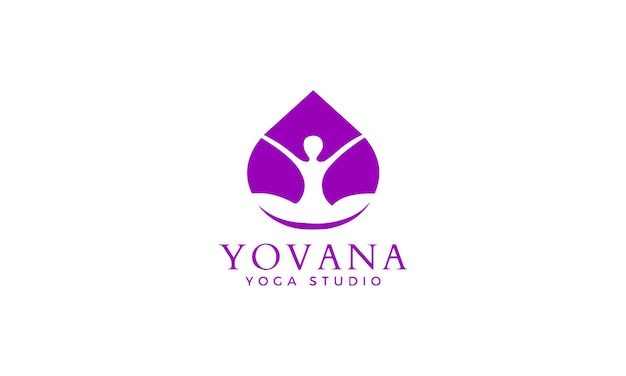 Logotipo del icono de loto de yoga