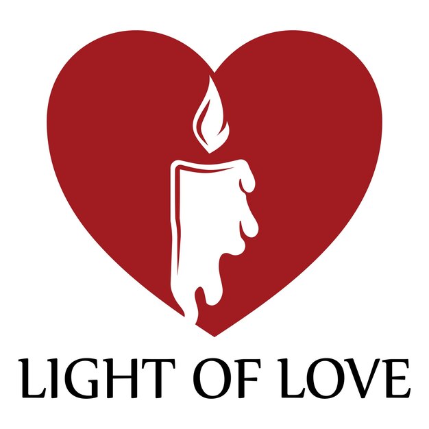 Logotipo de icono de luz de velas románticas