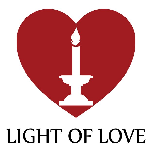 Logotipo de icono de luz de velas románticas