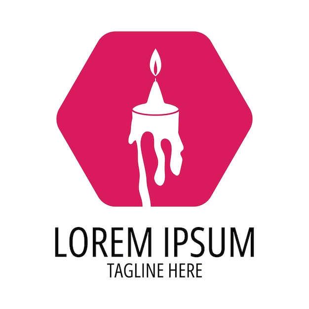 Logotipo de icono de luz de velas románticas
