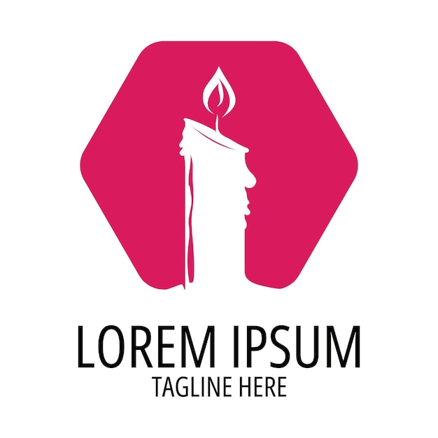 Logotipo de icono de luz de velas románticas