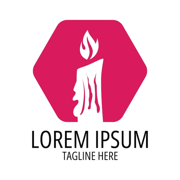 Logotipo de icono de luz de velas románticas