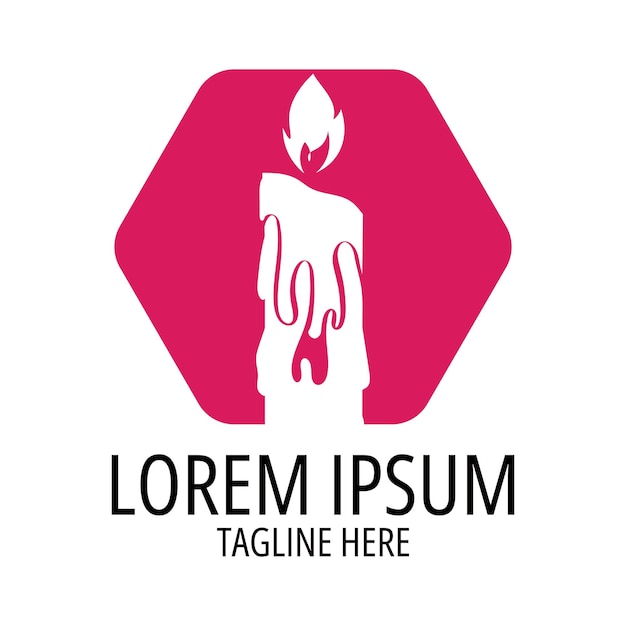 Logotipo de icono de luz de velas románticas
