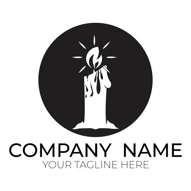Logotipo de icono de luz de velas románticas