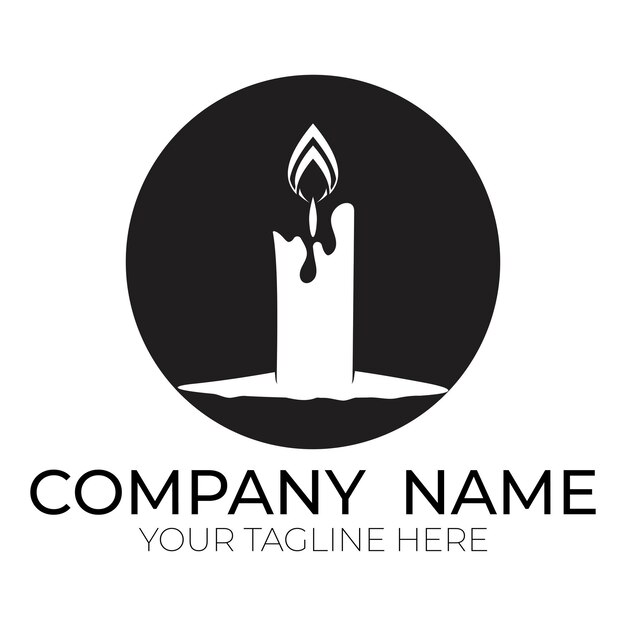 Logotipo de icono de luz de velas románticas