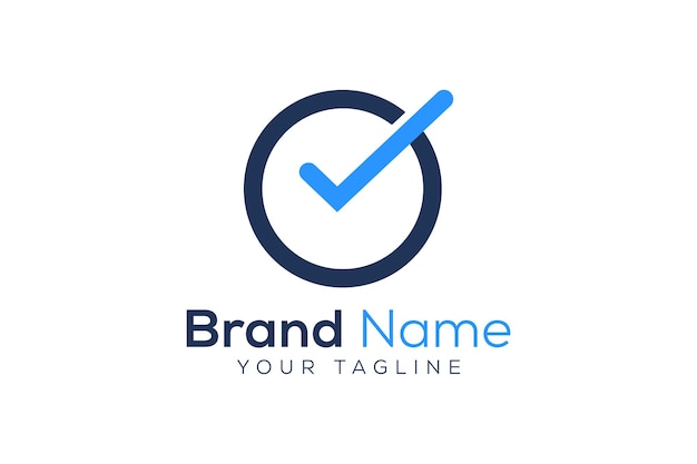 Logotipo del icono de marca de verificación de ubicación vectorial