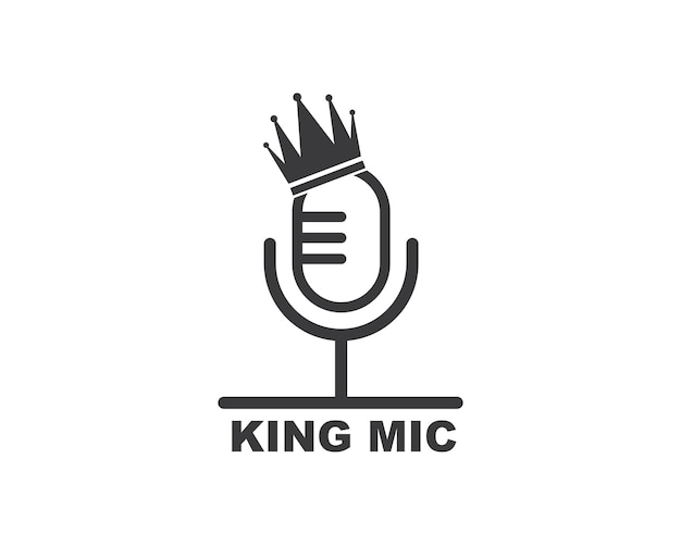 Logotipo de icono de micrófono de karaoke y diseño de ilustración vectorial musical