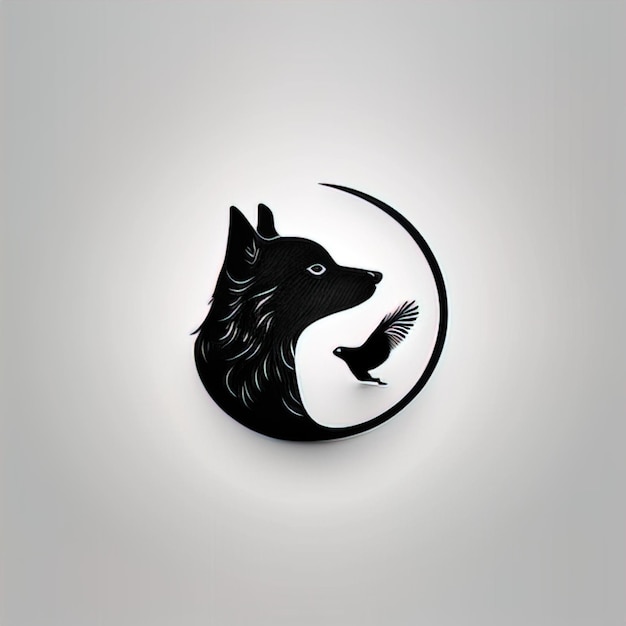 Vector un logotipo de icono minimalista para perros