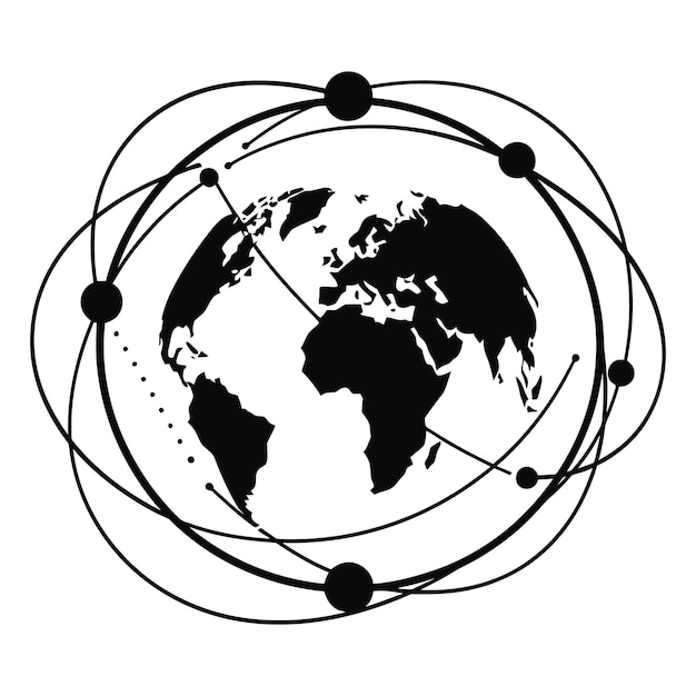 El logotipo del icono minimalista de la tecnología de la Tierra