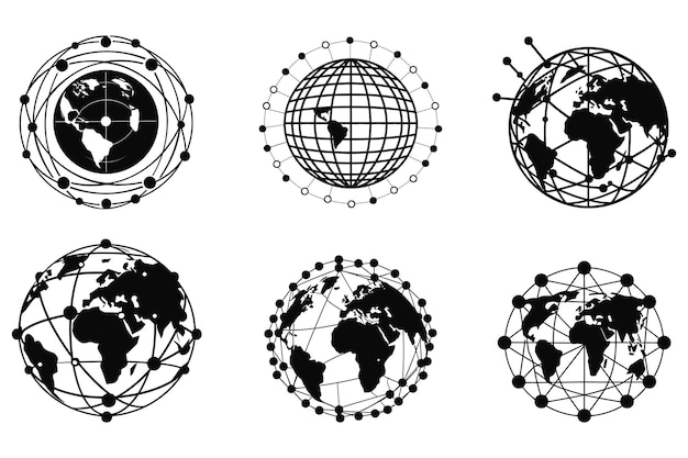 El logotipo del icono minimalista de la tecnología de la Tierra