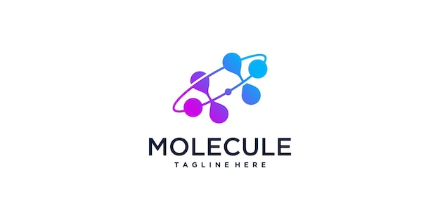 Logotipo de icono de molécula con diseño de estilo abstracto moderno Vector Premium