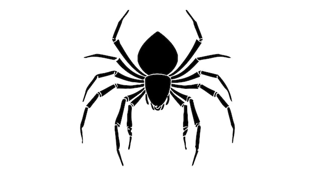 Logotipo de icono negro de araña Ilustración vectorial aislada sobre fondo blanco