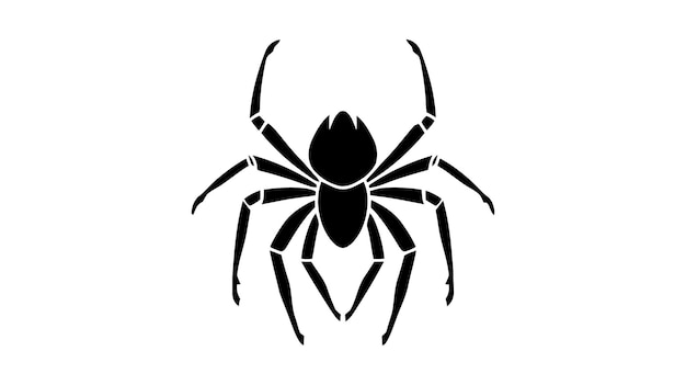 Logotipo de icono negro de araña Ilustración vectorial aislada sobre fondo blanco