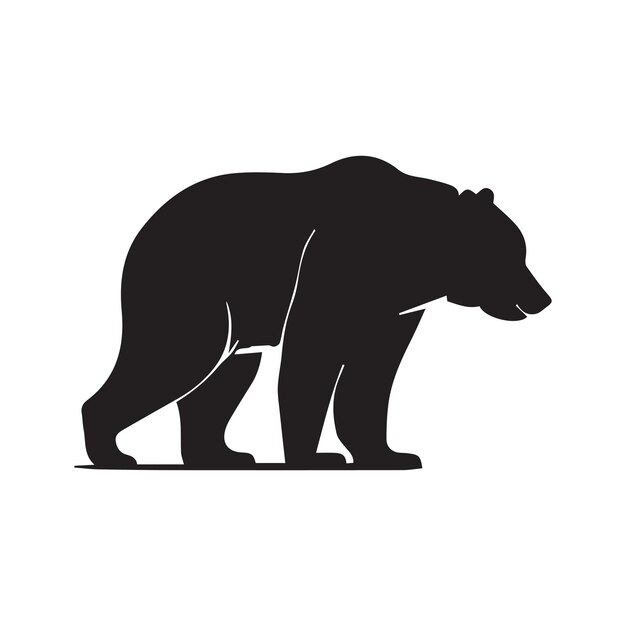 Logotipo de icono de oso ilustración de vector blanco y negro moderno mínimo logotipo de empresa limpio