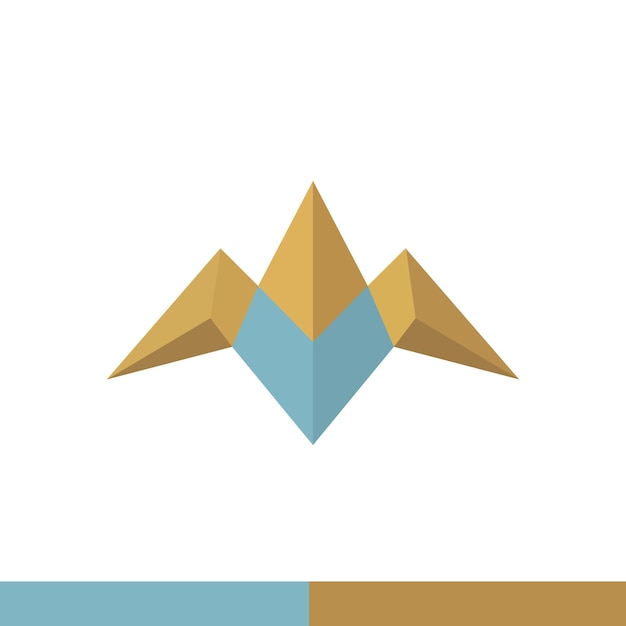 Logotipo del icono de la pirámide M logotipo de la aplicación 3D icono de la aplicación 3D diseño vectorial de letras de la pirámide