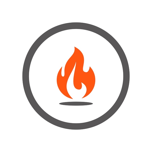 Logotipo de icono plano de energía de fuego
