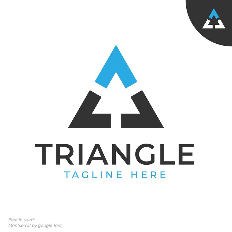 Vector logotipo de icono de ruta de triángulo simple