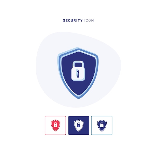 Logotipo de icono de seguridad y plantilla vectorial