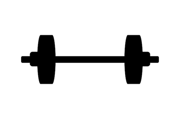 Logotipo de icono de silueta de barra de levantamiento de pesas de gimnasio vectorial