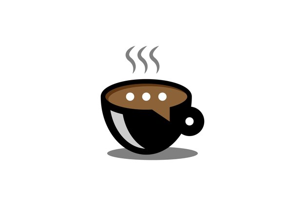 Logotipo de icono de taza de chat de Coffee Talk utilizable para logotipos de empresas y negocios de marca