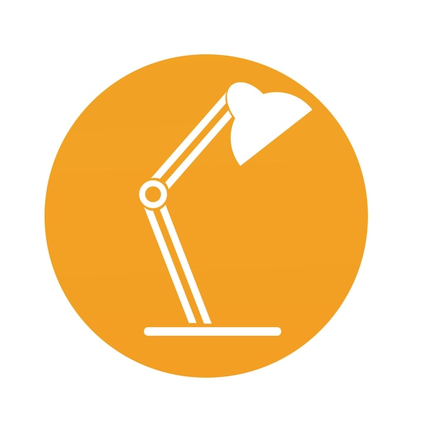 Logotipo de icono de trabajo de lámpara de escritorio