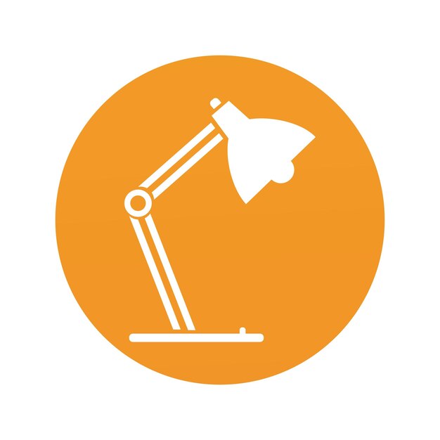 Logotipo de icono de trabajo de lámpara de escritorio