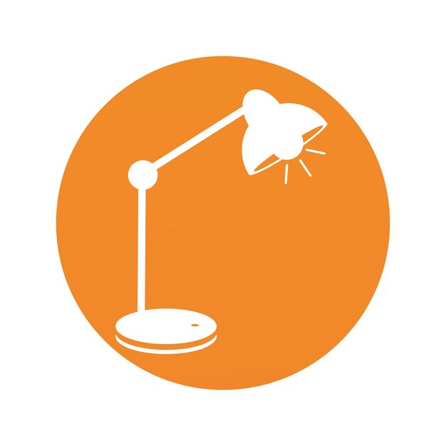 Logotipo de icono de trabajo de lámpara de escritorio