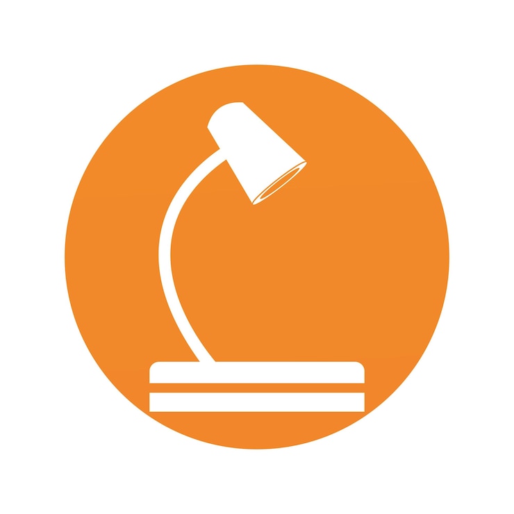 Vector logotipo de icono de trabajo de lámpara de escritorio