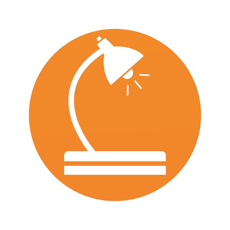Vector logotipo de icono de trabajo de lámpara de escritorio