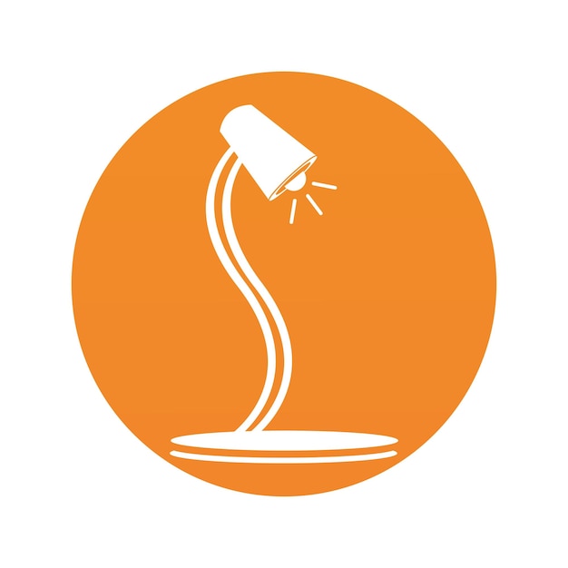 Logotipo de icono de trabajo de lámpara de escritorio