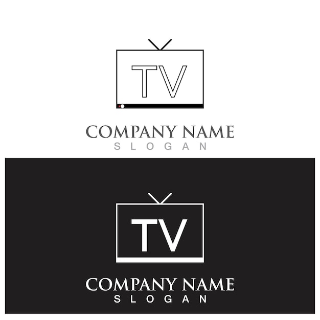 Logotipo de icono de tv e ilustración vectorial