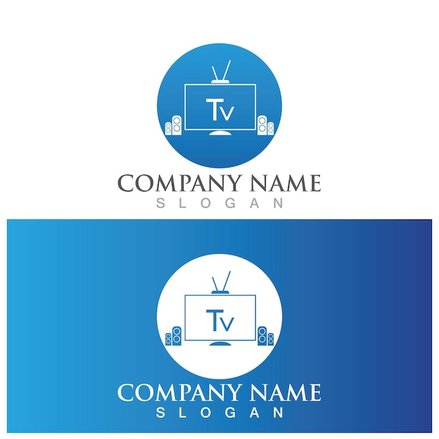 Logotipo de icono de tv e ilustración vectorial