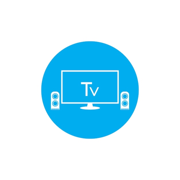 Logotipo de icono de tv e ilustración vectorial